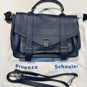 Proenza Schouler PS1 Medium Navy Leather